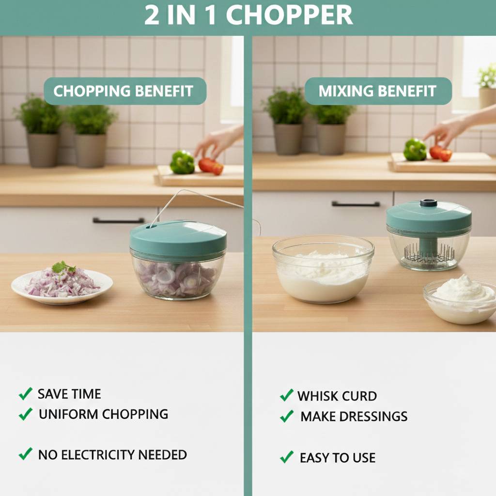 2-in-1 Handy Vegetable Chopper & Curd Whisker (450ml)