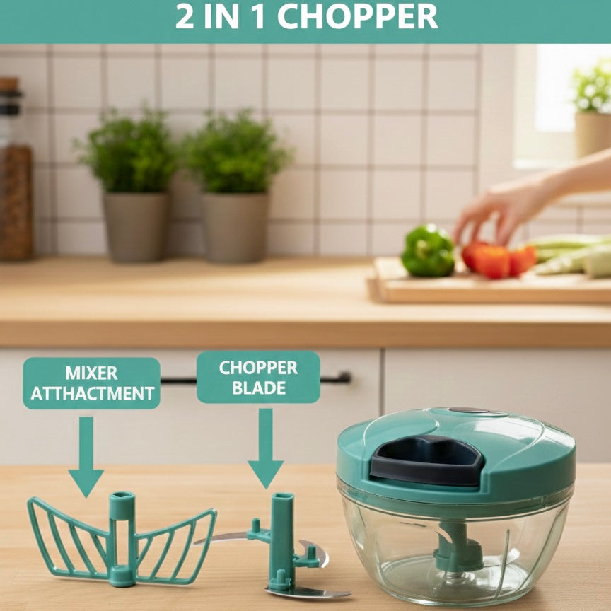 2-in-1 Handy Vegetable Chopper & Curd Whisker (450ml)